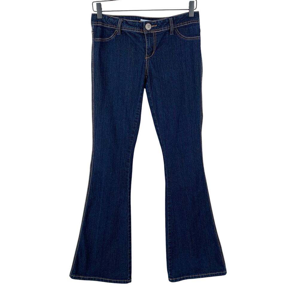 Bongo Jeans Low Rise Flare Dark Blue Wash Stretchy Women's 5
